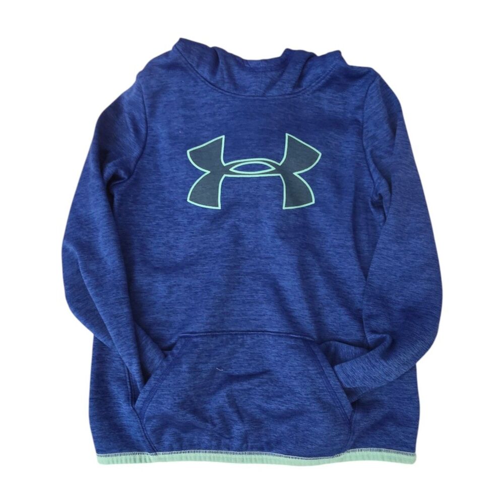 Under Armour ColdGear Youth Medium Blue Hoodie Sweatshirt Loose Fit